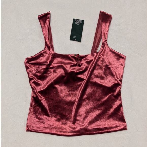 wild fable Tops - Pink Velour Crop Top SIze XXS